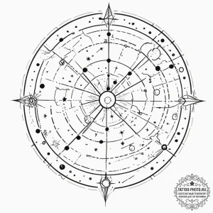 Tattoo design a celestial map with the chosen... - эскиз тату (№1751815317_0, 06.07.2025 15:21) — tattoo-photo.ru