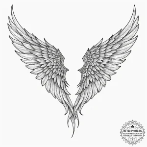 Tattoo sketch an angel's wing on each partner... - эскиз тату (№1751816075_0, 06.07.2025 15:34) — tattoo-photo.ru