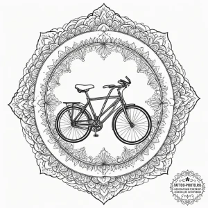 A linework tattoo of the bicycle scene from b... - эскиз тату (№1751816159_0, 06.07.2025 15:35) — tattoo-photo.ru