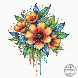 Tattoo design a beautiful, intricate flower t... - эскиз тату (№1751816329_0, 06.07.2025 15:38) — tattoo-photo.ru