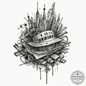 Monomakh's cap, tattoo sketch design, sepia t... - эскиз тату (№1751818937_0, 06.07.2025 16:22) — tattoo-photo.ru