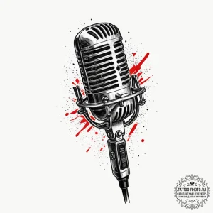 Tattoo sketch a desktop microphone with a pop... - эскиз тату (№1751820007_0, 06.07.2025 16:40) — tattoo-photo.ru