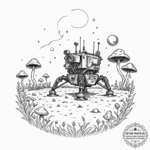 Tattoo sketch a lunar landing module, but it... - эскиз тату (№1751820576_0, 06.07.2025 16:49) — tattoo-photo.ru