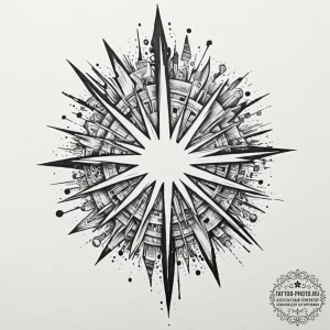 Tattoo design a single, abstract point of lig... - эскиз тату (№1751820745_0, 06.07.2025 16:52) — tattoo-photo.ru