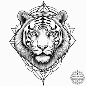 Saber-toothed tiger, artistic tattoo sketch,... - эскиз тату (№1751820830_0, 06.07.2025 16:53) — tattoo-photo.ru