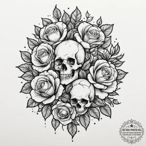 Tattoo sketch a cluster of birth flowers for... - эскиз тату (№1751820915_0, 06.07.2025 16:55) — tattoo-photo.ru