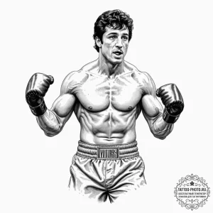 A neo-traditional portrait of rocky balboa, v... - эскиз тату (№1751821338_0, 06.07.2025 17:02) — tattoo-photo.ru