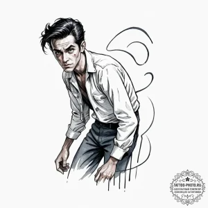 A watercolor sketch of nightcrawler teleporti... - эскиз тату (№1751821760_0, 06.07.2025 17:09) — tattoo-photo.ru