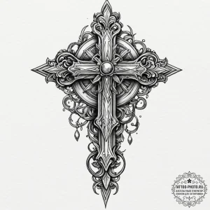 A neo-traditional design of a crysknife, orna... - эскиз тату (№1751822004_0, 06.07.2025 17:13) — tattoo-photo.ru