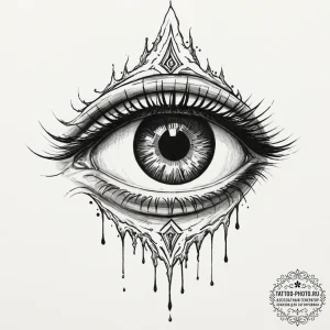The eye of sauron, ink illustration for tatto... - эскиз тату (№1751822077_0, 06.07.2025 17:14) — tattoo-photo.ru