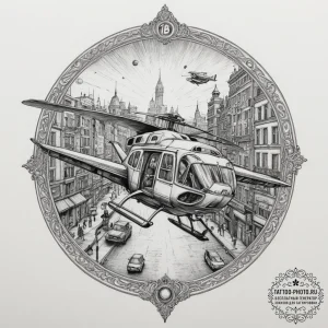135. a graphic novel style tattoo of korben d... - эскиз тату (№1751822391_0, 06.07.2025 17:19) — tattoo-photo.ru