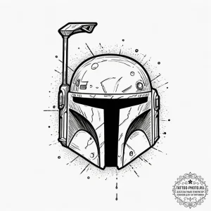 9. neo-traditional tattoo sketch of boba fett... - эскиз тату (№1751822811_0, 06.07.2025 17:26) — tattoo-photo.ru
