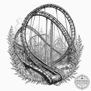 Rollercoaster, tattoo flash sheet design, rea... - эскиз тату (№1751823317_0, 06.07.2025 17:35) — tattoo-photo.ru