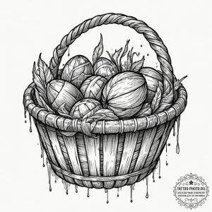 A close-up of a woven basket's texture., ink... - эскиз тату (№1751824921_0, 06.07.2025 18:02) — tattoo-photo.ru