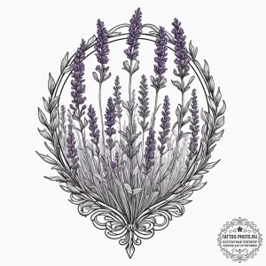 Lavender, tattoo sketch design, black and gre... - эскиз тату (№1751825508_0, 06.07.2025 18:11) — tattoo-photo.ru