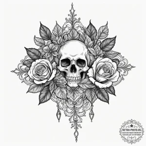 A close-up of the delicate, crystalline struc... - эскиз тату (№1751826013_0, 06.07.2025 18:20) — tattoo-photo.ru