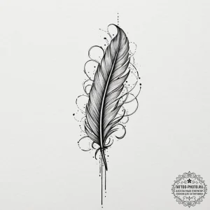 A single feather turning into birds, tattoo d... - эскиз тату (№1751827048_0, 06.07.2025 18:37) — tattoo-photo.ru