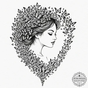 Tattoo design a woman's silhouette made of co... - эскиз тату (№1751828717_0, 06.07.2025 19:05) — tattoo-photo.ru