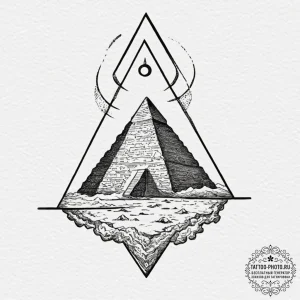 Tattoo design an ancient pyramid with glowing... - эскиз тату (№1751829813_0, 06.07.2025 19:23) — tattoo-photo.ru