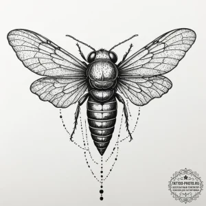 Tattoo sketch a cicada with wings that look l... - эскиз тату (№1751830489_0, 06.07.2025 19:34) — tattoo-photo.ru