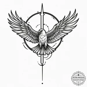 A linework tattoo of the atreides hawk symbol... - эскиз тату (№1751830574_0, 06.07.2025 19:36) — tattoo-photo.ru