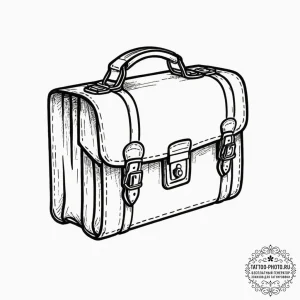 A minimalist tattoo of the briefcase from pul... - эскиз тату (№1751831413_0, 06.07.2025 19:50) — tattoo-photo.ru