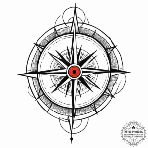 Tattoo sketch a minimalist compass with a hid... - эскиз тату (№1751831667_0, 06.07.2025 19:54) — tattoo-photo.ru