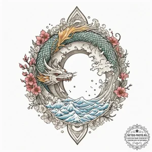 A watercolor sketch of the bifrost bridge, a... - эскиз тату (№1751832175_0, 06.07.2025 20:02) — tattoo-photo.ru