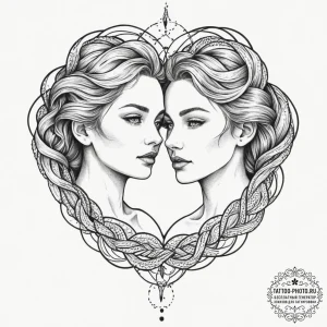 Tattoo design a subtle representation of two... - эскиз тату (№1751832502_0, 06.07.2025 20:08) — tattoo-photo.ru