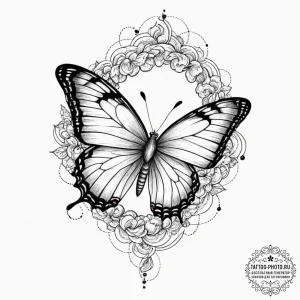 Tattoo sketch a butterfly with one wing being... - эскиз тату (№1751833178_0, 06.07.2025 20:19) — tattoo-photo.ru