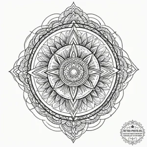Perun, ink illustration for tattoo, geometric... - эскиз тату (№1751834194_0, 06.07.2025 20:36) — tattoo-photo.ru