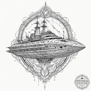 114. a sketch of the nostromo ship, detailed... - эскиз тату (№1751834617_0, 06.07.2025 20:43) — tattoo-photo.ru