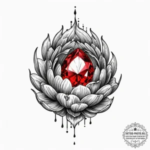Tattoo design a birthstone incorporated into... - эскиз тату (№1751836932_0, 06.07.2025 21:22) — tattoo-photo.ru