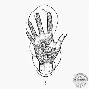 A victorian mourning hand symbol, tattoo line... - эскиз тату (№1751838252_0, 06.07.2025 21:44) — tattoo-photo.ru