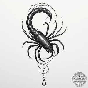 Tattoo design a scorpio scorpion with a singl... - эскиз тату (№1751838677_0, 06.07.2025 21:51) — tattoo-photo.ru