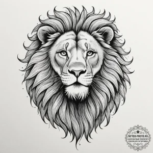 Tattoo sketch a subtle leo lion outline, with... - эскиз тату (№1751839766_0, 06.07.2025 22:09) — tattoo-photo.ru