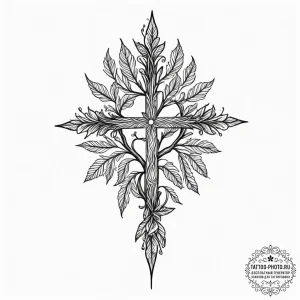 Tattoo sketch a tree with leaves for personal... - эскиз тату (№1751842417_0, 06.07.2025 22:53) — tattoo-photo.ru