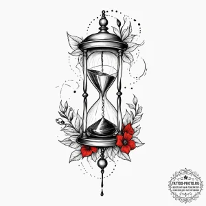 Tattoo design a broken clock or hourglass, wi... - эскиз тату (№1751844103_0, 06.07.2025 23:21) — tattoo-photo.ru