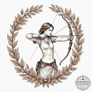 Tattoo sketch a sagittarius archer with a bow... - эскиз тату (№1751845810_0, 06.07.2025 23:50) — tattoo-photo.ru