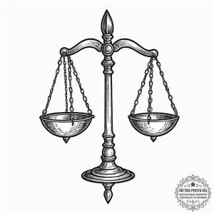 Tattoo sketch libra's scales tipping wildly w... - эскиз тату (№1751846298_0, 06.07.2025 23:58) — tattoo-photo.ru