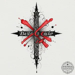 A chicano lettering tattoo of "bella ciao",,... - эскиз тату (№1751846969_0, 07.07.2025 00:09) — tattoo-photo.ru