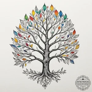 Tattoo sketch a tree with leaves that are fin... - эскиз тату (№1751848225_0, 07.07.2025 00:30) — tattoo-photo.ru