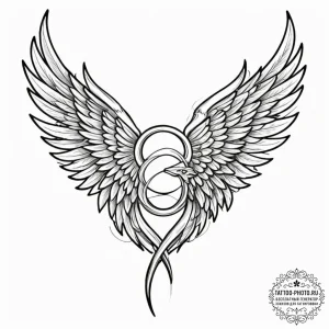 Tattoo sketch a pair of wings unfurled, symbo... - эскиз тату (№1751848623_0, 07.07.2025 00:37) — tattoo-photo.ru