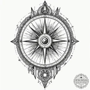 Sundial, tattoo drawing outline, vibrant colo... - эскиз тату (№1751848950_0, 07.07.2025 00:42) — tattoo-photo.ru