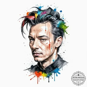A trash polka sketch of zorg, with his distin... - эскиз тату (№1751849454_0, 07.07.2025 00:50) — tattoo-photo.ru