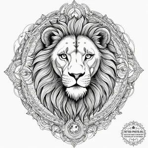 Tattoo sketch a zodiac animal (e.g., a lion)... - эскиз тату (№1751849788_0, 07.07.2025 00:56) — tattoo-photo.ru