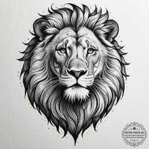 Tattoo sketch a powerful leo lion's face, roa... - эскиз тату (№1751850629_0, 07.07.2025 01:10) — tattoo-photo.ru