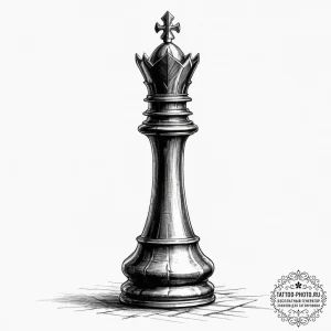 Tattoo design a stylized chess piece (king or... - эскиз тату (№1751851387_0, 07.07.2025 01:23) — tattoo-photo.ru
