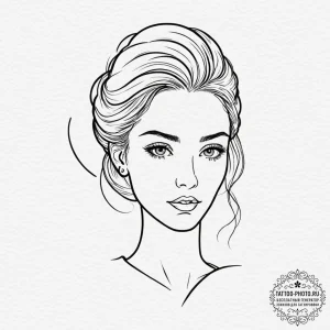 A single continuous line drawing of a face, c... - эскиз тату (№1751852645_0, 07.07.2025 01:44) — tattoo-photo.ru