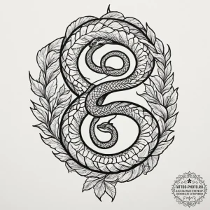 Tattoo design an uroboros serpent whose body... - эскиз тату (№1751852980_0, 07.07.2025 01:49) — tattoo-photo.ru